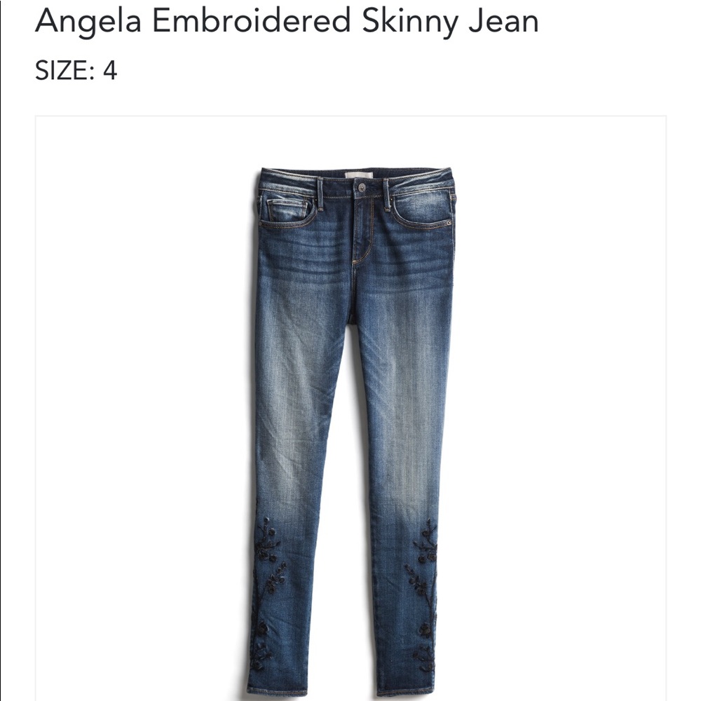 Driftwood Angela Embroidered Skinny Jean Size 4